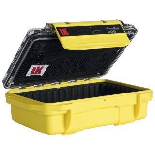 Wasserdichte UltraBox 206, gelb, Klarsichtdeckel, Tasche, Gummipolsterung