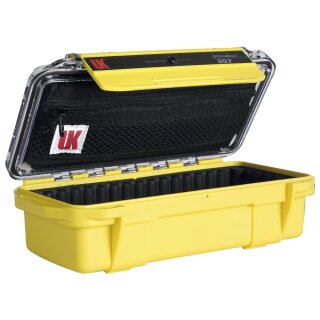Wasserdichte UltraBox 207, gelb, Klarsichtdeckel, Tasche, Gummipolsterung