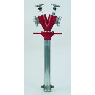 Hydrantenstandrohre für Unterflurhydranten - Kopf drehbar, 2 Abgänge und Ventilabsperrung
