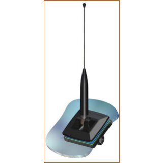 Glasklebeantenne TETRA, 410 - 430 MHz, 2dBi (0dB), GSM-Design, mit 5m FME-Kabel