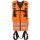 REFLEX 1, Zweipunktauffanggurt mit hochsichtbarer orangefarbener Arbeitsweste mit mehreren Taschen