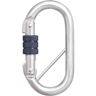 Stahl-Karabiner mit Schraubverschluss und Sicherheitsriegel