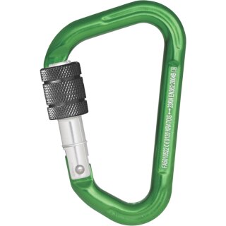 Grüner Aluminiumkarabiner mit Schraubverschluss - Keylock Version