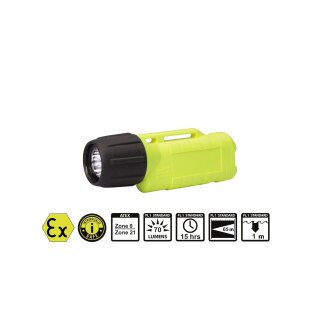 Helmlampe UK 2AA eLED ET, Heckschalter, Safety Gelb mit Alkaline Batterien