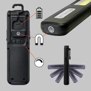 ACHILLES Maxi, Akku-Handstableuchte mit Magnethalter, inkl. Micro-USB-Ladekabel