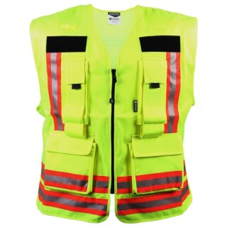 Kennzeichnungsweste gelb mit rot/silber/rot