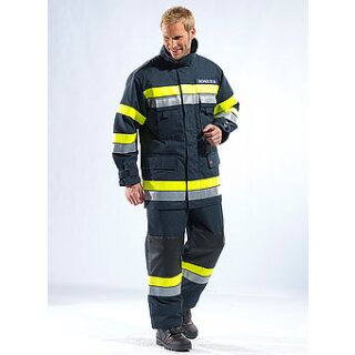 SCHUTZJACKE FIRE MAX 3  OEBFV STMK., Beschriftung 7 cm, 2-zeilig, Silber, FEUERWEHR, Doppelreflexstreifen,