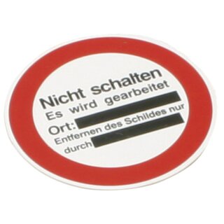 Warnschild mit Aufhängeloch, "Es wird gearbeitet", Durchmesser 100 mm