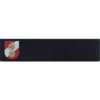 Aluminiumschild schwarz-matt mit aufgesetztem Feuerwehrwappen
