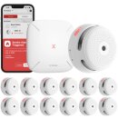 XS01-M Vernetzter intelligenter Rauchmelder - 12 Rauchmelder mit SBS50 Basisstation (FS121)