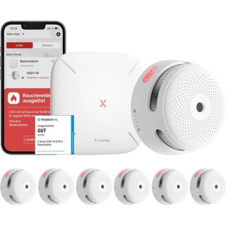 XS01-M Vernetzter intelligenter Rauchmelder - 6 Rauchmelder mit SBS50 Basisstation (FS61)